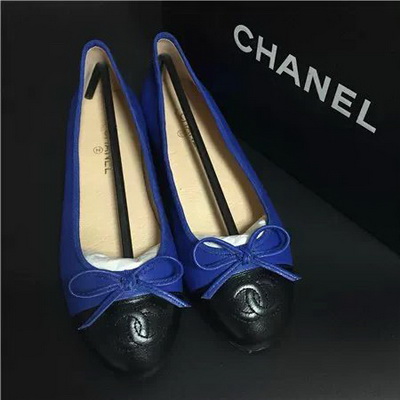 CHANEL Shallow mouth flat shoes Women--085